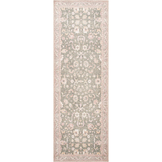 Amelie 533408 Rug by Livabliss in medium green, plum, cream, tan, dark green. Made from polyester in a unique style.