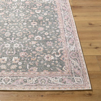 Amelie 533408 Rug by Livabliss in medium green, plum, cream, tan, dark green. Made from polyester in a unique style.