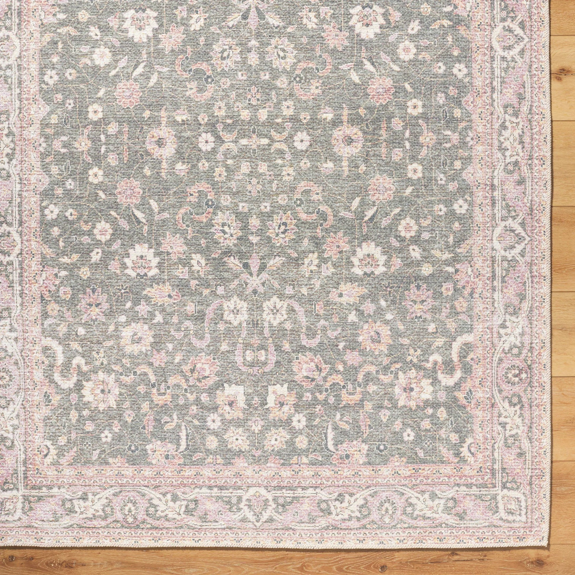 Amelie 533408 Rug by Livabliss in medium green, plum, cream, tan, dark green. Made from polyester in a unique style.
