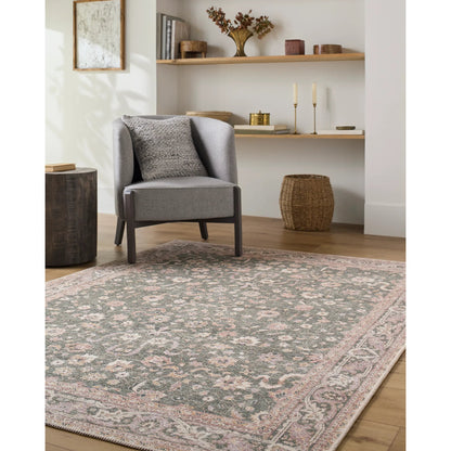 Amelie 533408 Rug by Livabliss in medium green, plum, cream, tan, dark green. Made from polyester in a unique style.