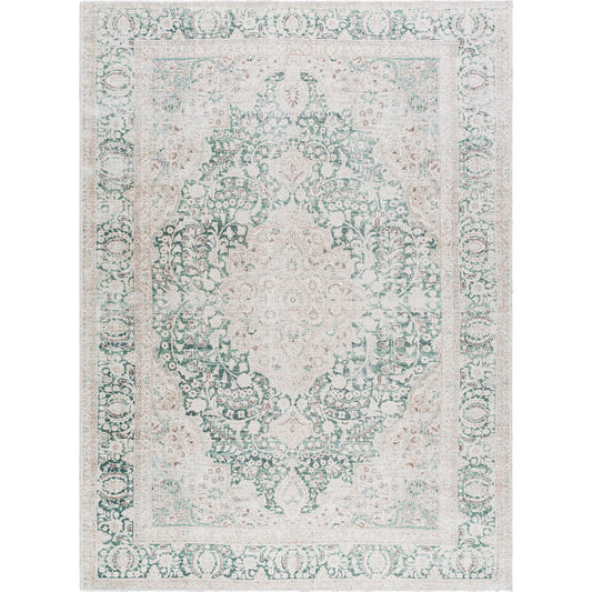 Amelie AML-2393 Rug by Livabliss in medium green, cream, olive. Made from polyester in a unique style.