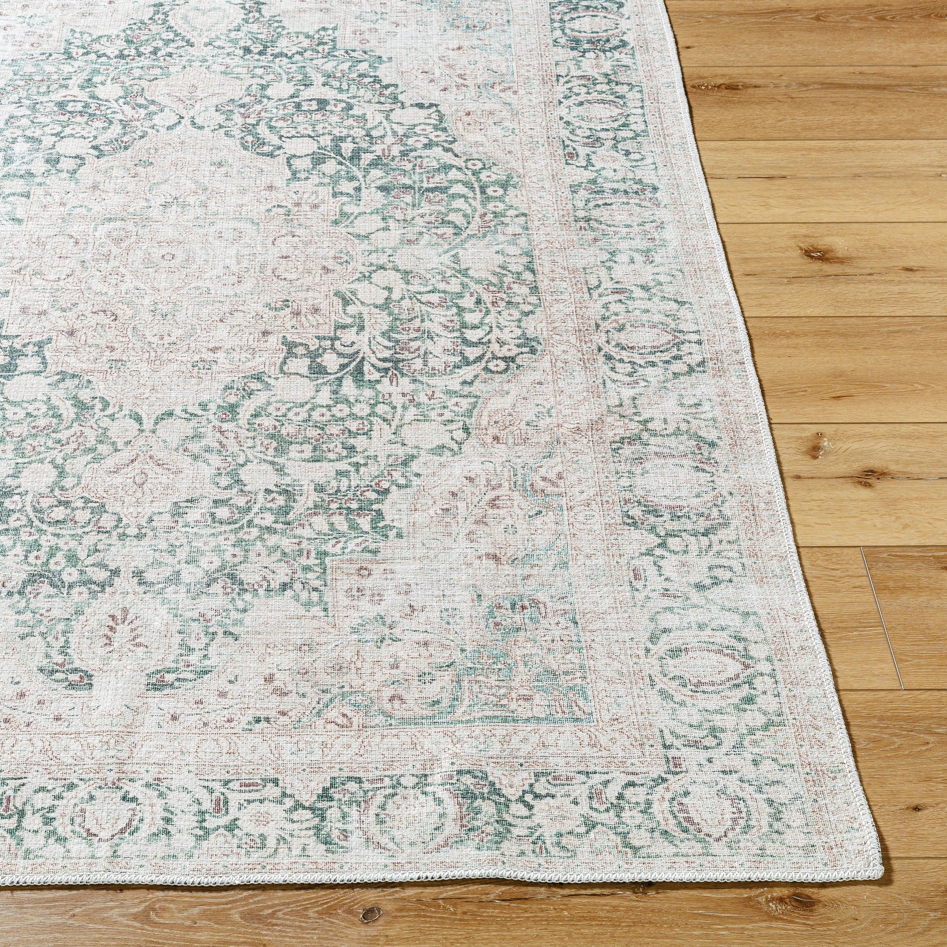 Amelie AML-2393 Rug by Livabliss in medium green, cream, olive. Made from polyester in a unique style.