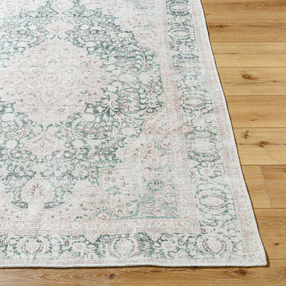 Amelie AML-2393 Rug by Livabliss in medium green, cream, olive. Made from polyester in a unique style.