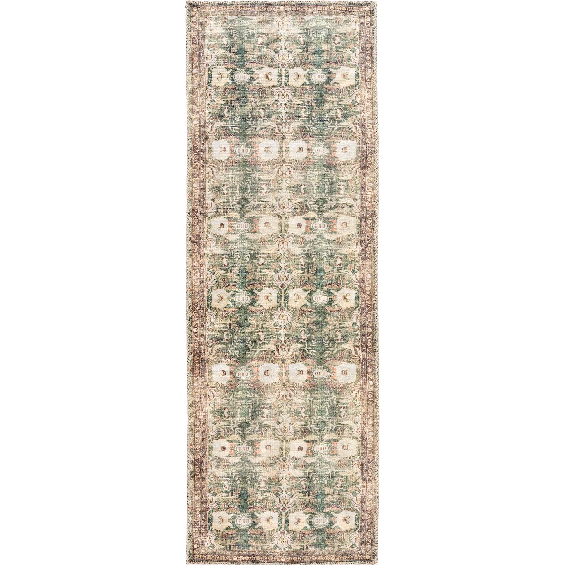 Amelie AML-2396 Rug by Livabliss in olive, medium green, cream, wheat, black, dusty coral. Made from polyester in a unique style.