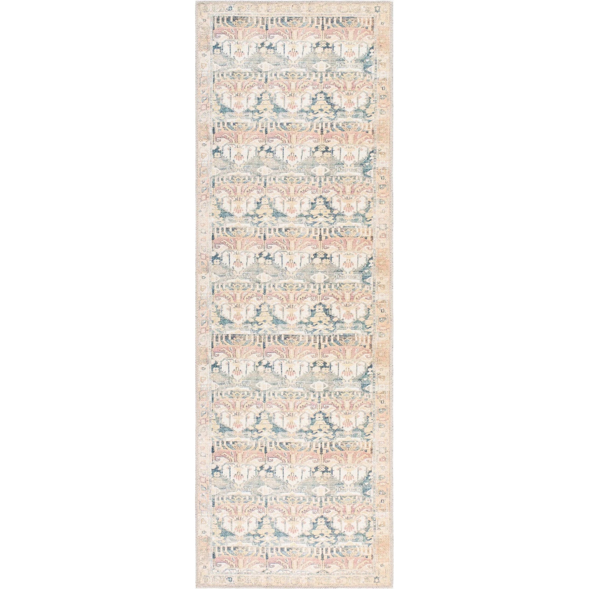 Amelie AML-2397 Rug by Livabliss in medium green, grass green, tan, cream, rust, camel. Made from polyester in a unique style.