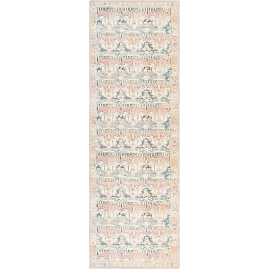 Amelie AML-2397 Rug by Livabliss in medium green, grass green, tan, cream, rust, camel. Made from polyester in a unique style.