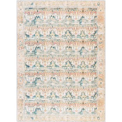 Amelie AML-2397 Rug by Livabliss in medium green, grass green, tan, cream, rust, camel. Made from polyester in a unique style.