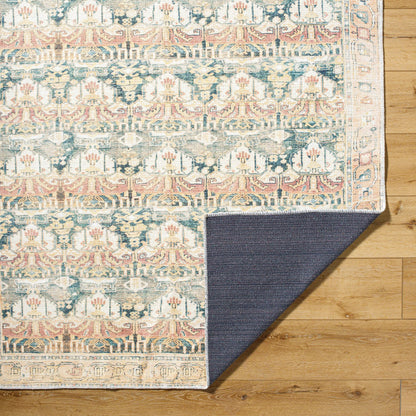 Amelie AML-2397 Rug by Livabliss in medium green, grass green, tan, cream, rust, camel. Made from polyester in a unique style.