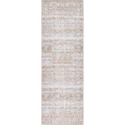 Amelie AML-2400 Rug by Livabliss in beige, light brown, cream, charcoal, dark brown, seafoam. Made from polyester in a unique style.