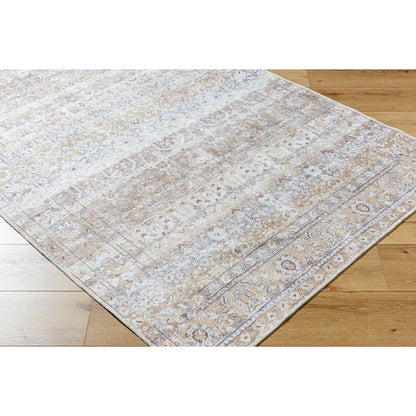 Amelie AML-2400 Rug by Livabliss in beige, light brown, cream, charcoal, dark brown, seafoam. Made from polyester in a unique style.