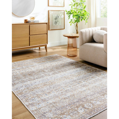 Amelie AML-2400 Rug by Livabliss in beige, light brown, cream, charcoal, dark brown, seafoam. Made from polyester in a unique style.