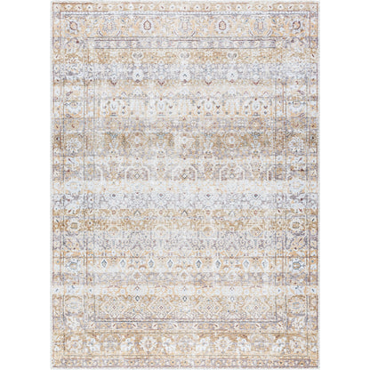 Amelie AML-2400 Rug by Livabliss in beige, light brown, cream, charcoal, dark brown, seafoam. Made from polyester in a unique style.