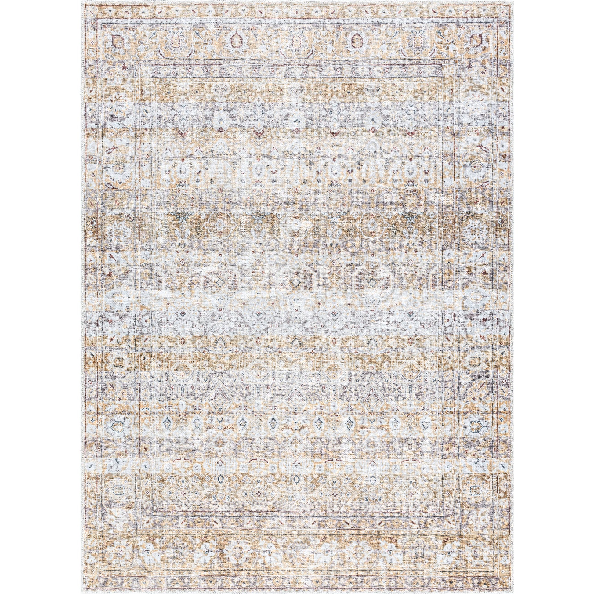 Amelie AML-2400 Rug by Livabliss in beige, light brown, cream, charcoal, dark brown, seafoam. Made from polyester in a unique style.
