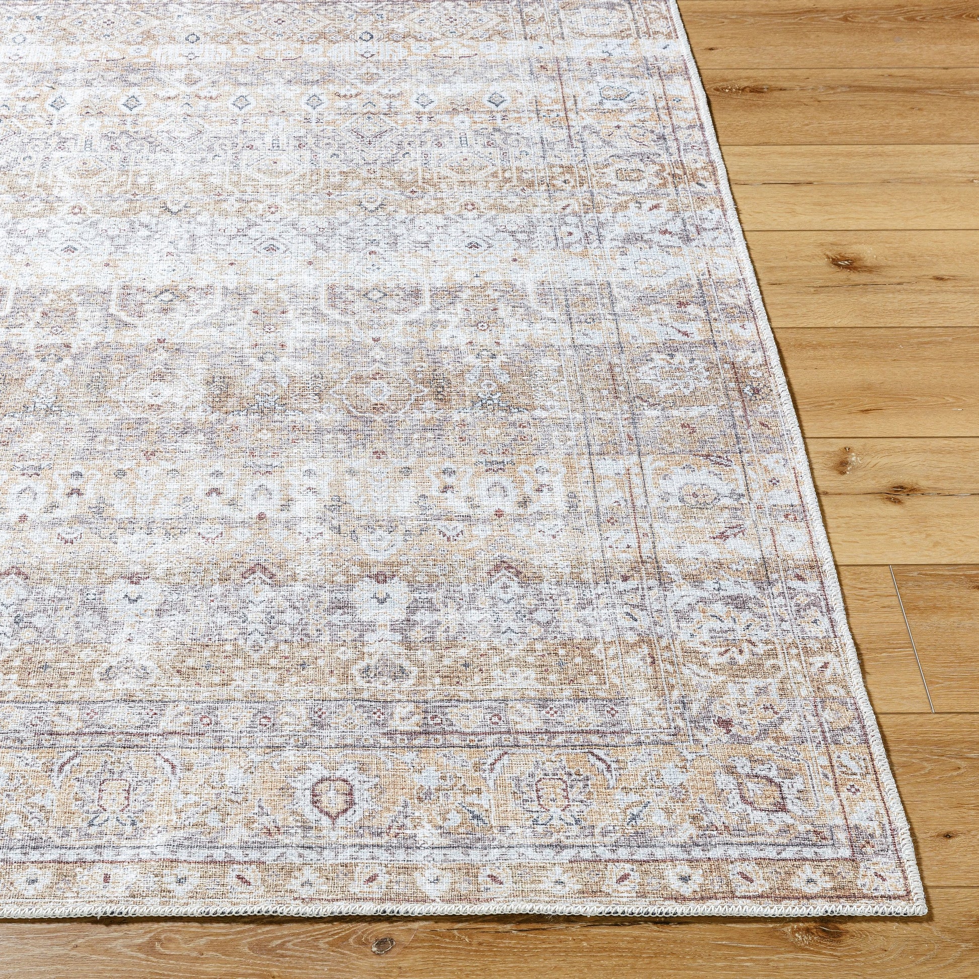 Amelie AML-2400 Rug by Livabliss in beige, light brown, cream, charcoal, dark brown, seafoam. Made from polyester in a unique style.