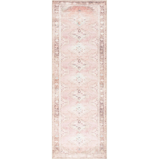 Amelie 533498 Rug by Livabliss in dusty pink, rust, cream, beige, dark brown, black. Made from polyester in a unique style.