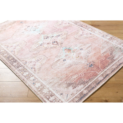 Amelie AML-2402 Rug by Livabliss in dusty pink, rust, cream, beige, dark brown, black. Made from polyester in a unique style.