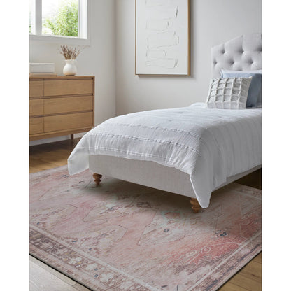 Amelie AML-2402 Rug by Livabliss in dusty pink, rust, cream, beige, dark brown, black. Made from polyester in a unique style.