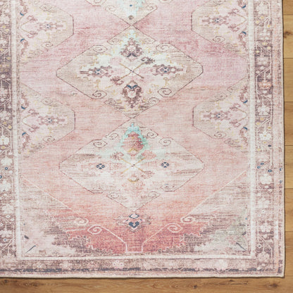 Amelie AML-2402 Rug by Livabliss in dusty pink, rust, cream, beige, dark brown, black. Made from polyester in a unique style.