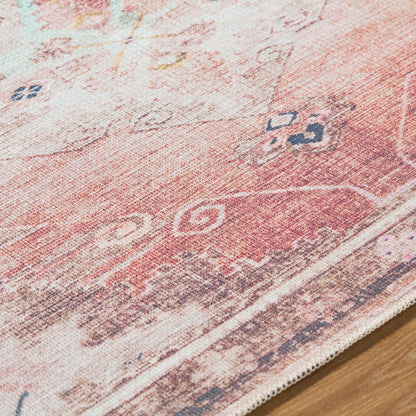 Amelie AML-2402 Rug by Livabliss in dusty pink, rust, cream, beige, dark brown, black. Made from polyester in a unique style.