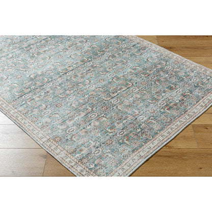 Amelie 533507 Rug by Livabliss in pale blue, teal, deep teal, cream, brown, tan. Made from polyester in a unique style.