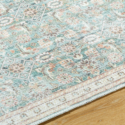 Amelie 533507 Rug by Livabliss in pale blue, teal, deep teal, cream, brown, tan. Made from polyester in a unique style.