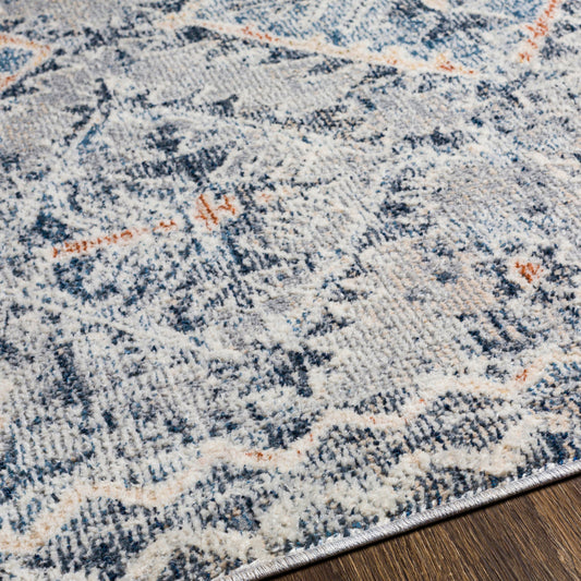 Amore Rug by Livabliss in navy, denim. Made from 100% polyester in a traditional style.