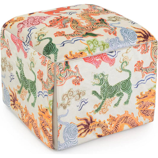 Chelsea Ottoman by John-Richard. Made from acacia wood, fabric, steel in a modern style.