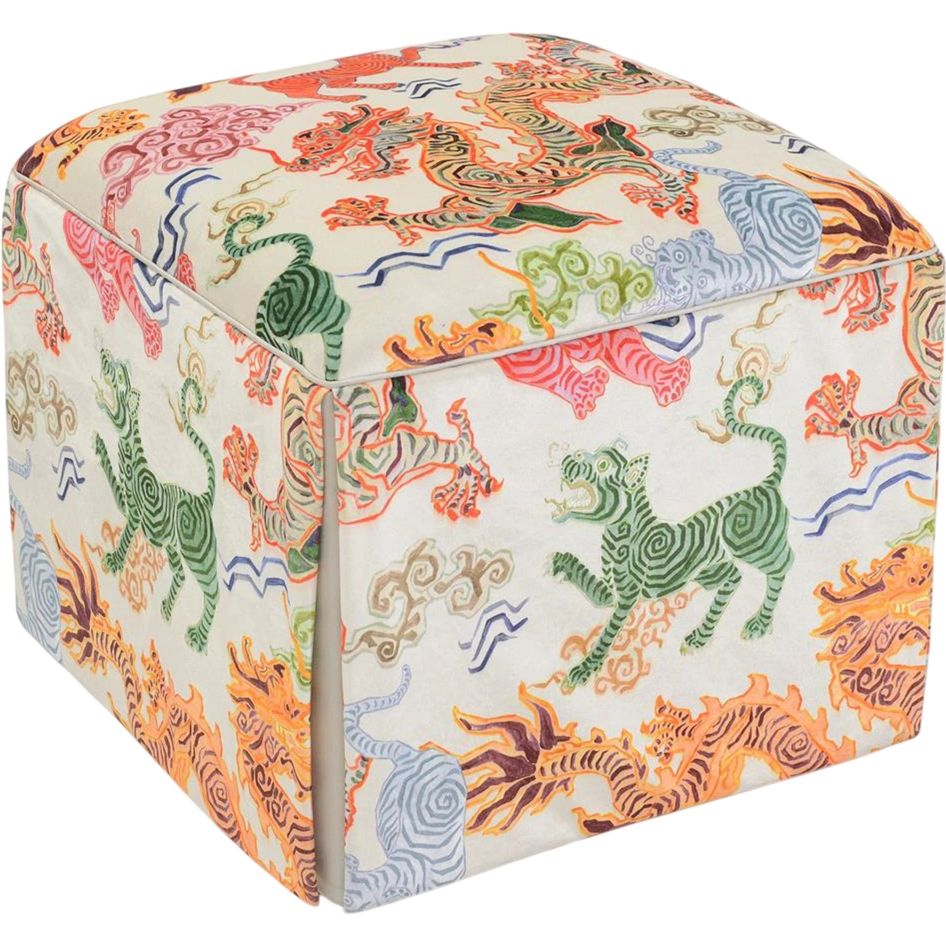 Chelsea Ottoman by John-Richard. Made from acacia wood, fabric, steel in a modern style.