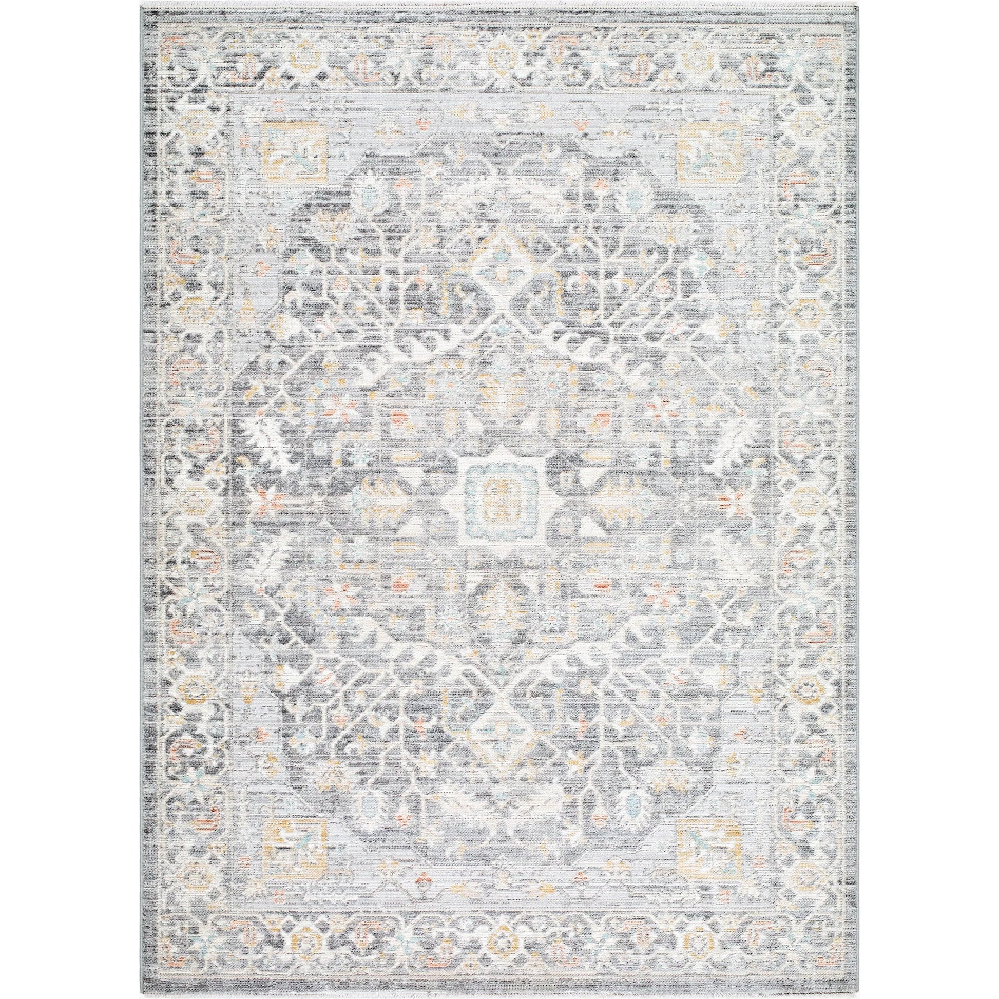 Amir AMR-2302 Rug by Livabliss in medium gray, light gray, beige, cream, light brown, sky blue. Made from polypropylene, polyester in a unique style.