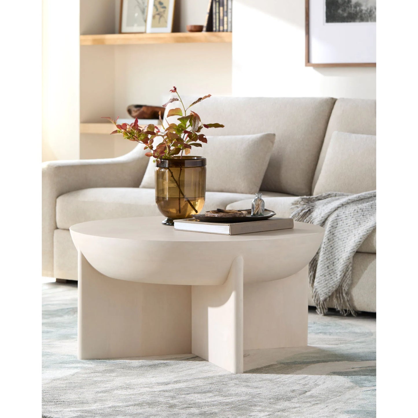 002 SI-2133384 | Lifestyle | Amari Coffee Table - 532020 by Surya in ivory and natural. Made from top: mango wood, base: mango wood in a modern style.