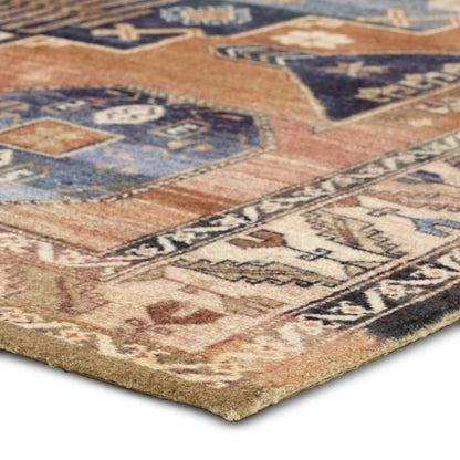 Amata By House Sprucing AMT01 Rug by Jaipur Living in tan, navy. Made from 100% pet yarn in a unique style.