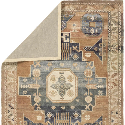 Amata By House Sprucing AMT01 Rug by Jaipur Living in tan, navy. Made from 100% pet yarn in a unique style.