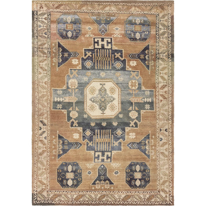 Amata By House Sprucing AMT01 Rug by Jaipur Living in tan, navy. Made from 100% pet yarn in a unique style.