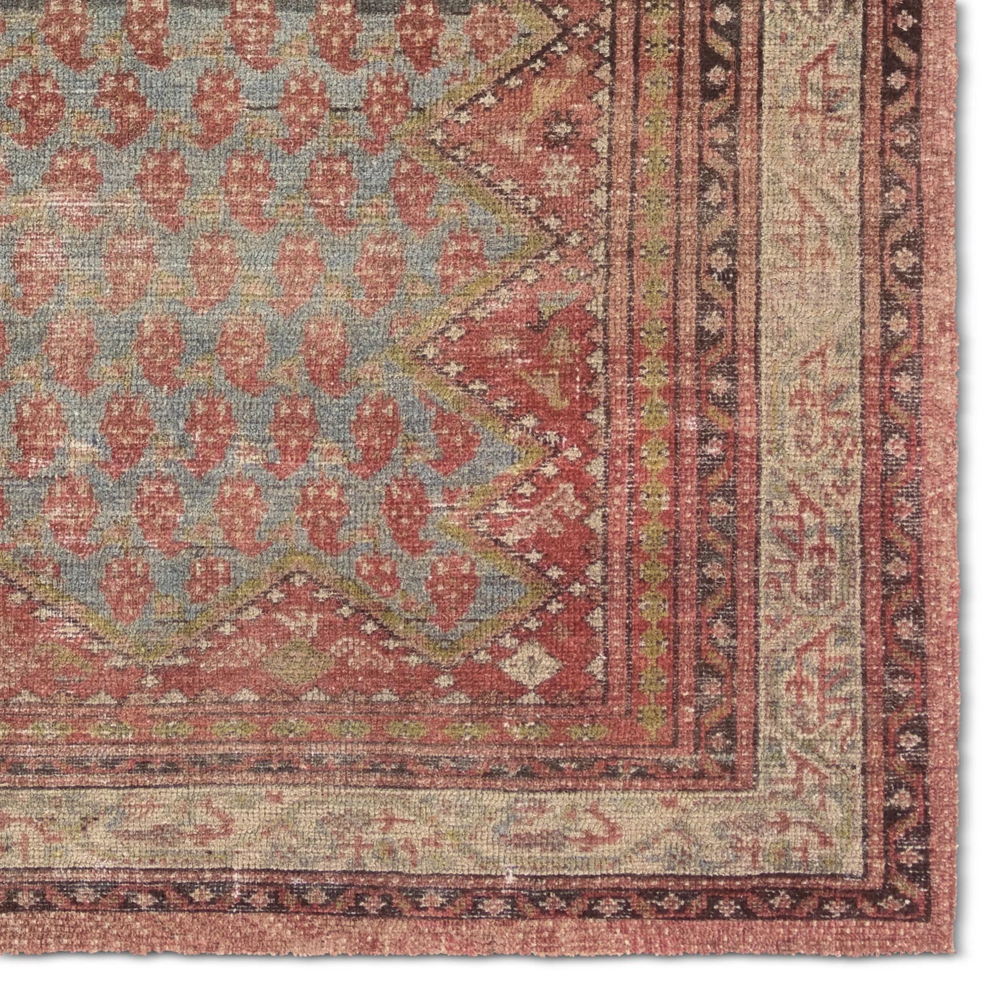 Amata By House Sprucing AMT02 Rug by Jaipur Living in red, blue. Made from 100% pet yarn in a unique style.