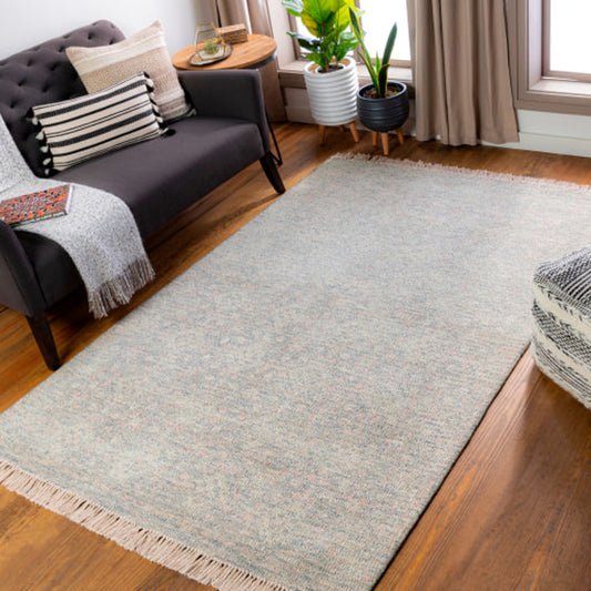 Amasya Rug - 26062 by Surya in dusty sage, oatmeal, red, light beige. Made from 50% cotton, 20% polyester, 15% viscose, 15% wool in a unique style.