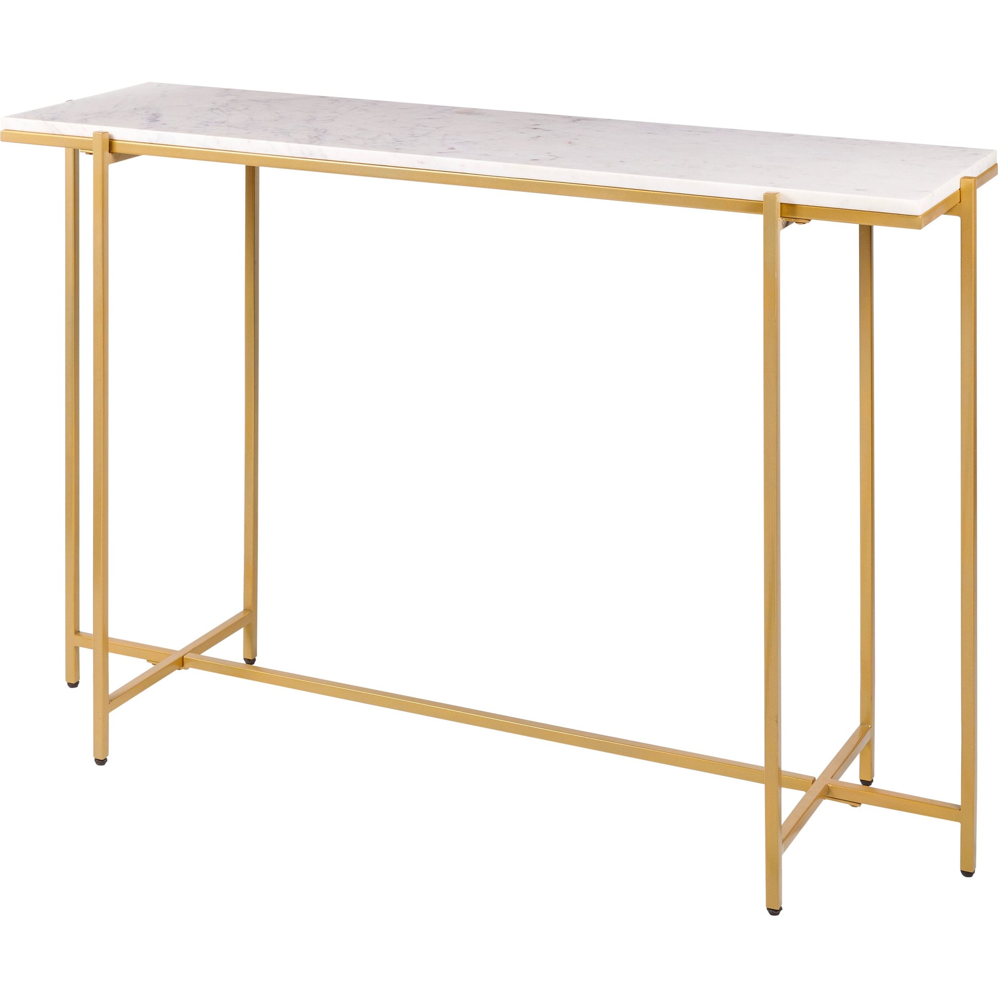 Anaya - 27105 by Livabliss in white and powder coatednatural. Made from top: marble, base: metal in a modern style.