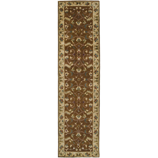 Anastacia Rug - 2534 by Surya in brown, wheat, dusty pink, pale blue, light olive, dark green. Made from 100% new zealand wool in a unique style.