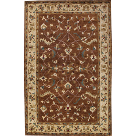 Anastacia Rug - 2534 by Surya in brown, wheat, dusty pink, pale blue, light olive, dark green. Made from 100% new zealand wool in a unique style.