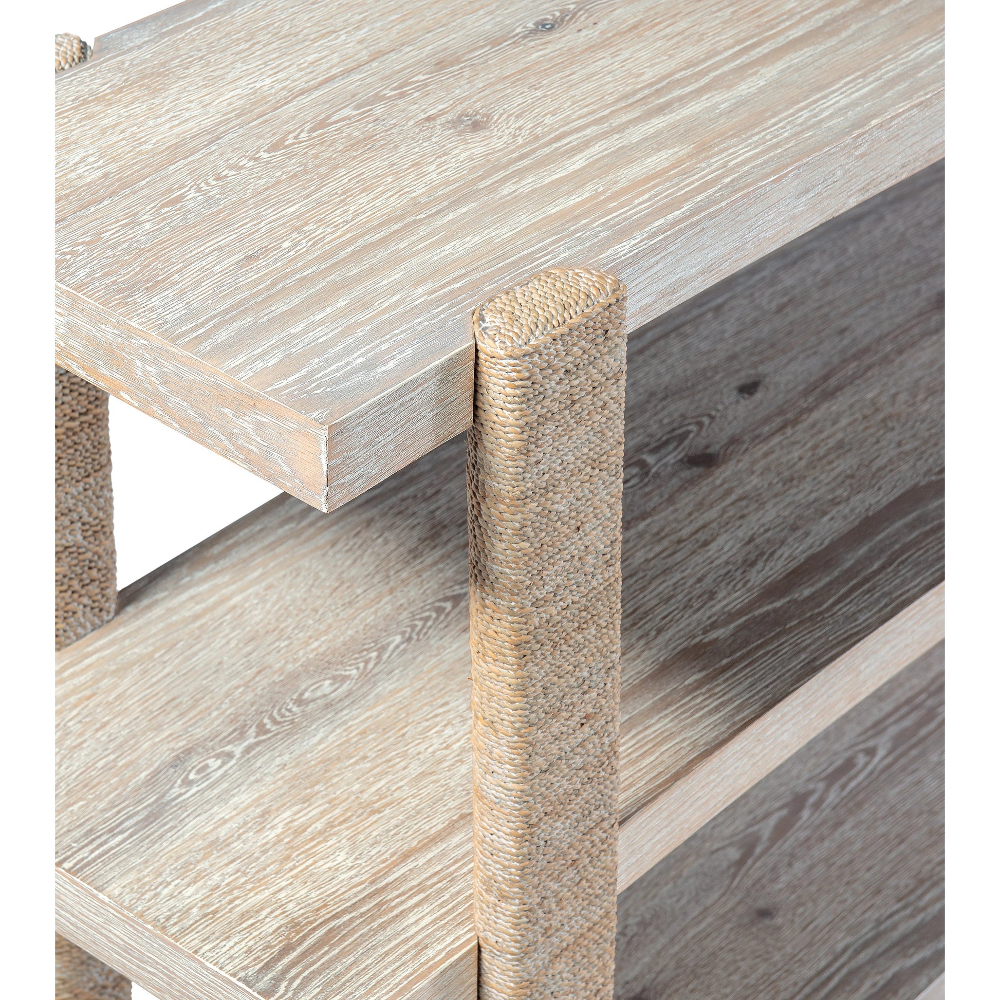 Commerce & Market Console Table by Hooker Furniture in natural light wood. Made from oak veneers, rope in a modern style.