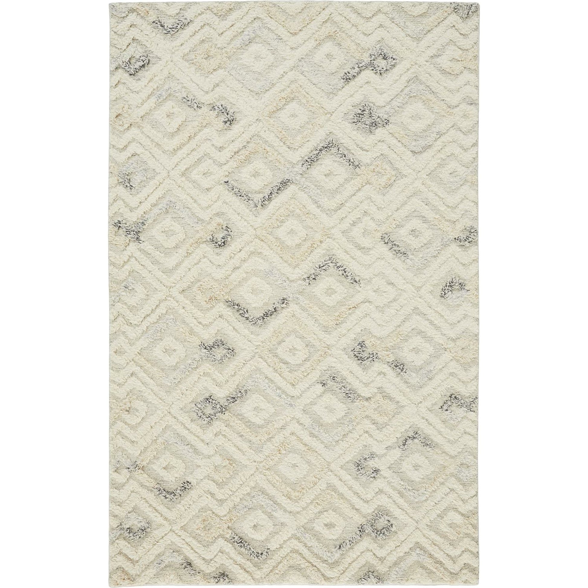 Anica Transitional Moroccan Rug - 8004F by Feizy in ivory, gray, black. Made from wool in a unique style.