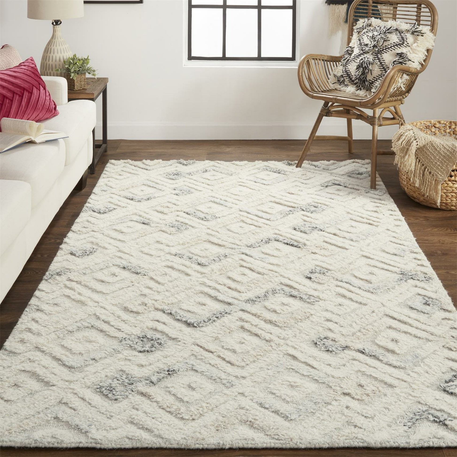 Anica Transitional Moroccan Rug - 8004F by Feizy in ivory, gray, black. Made from wool in a unique style.