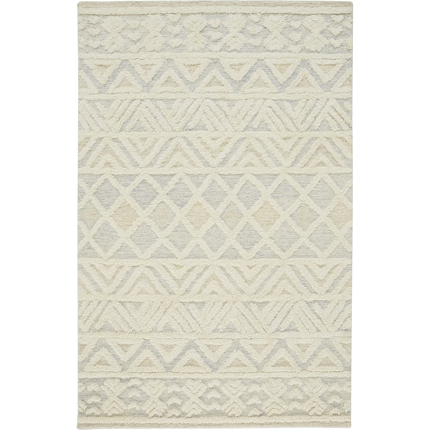 001 SI-1753546,SI-1753547,SI-1753549,SI-1753550,SI-1753551 | Primary Silo | Anica Traditional Geometric Rug - 8005F by Feizy in ivory, blue, tan. Made from wool in a unique style.