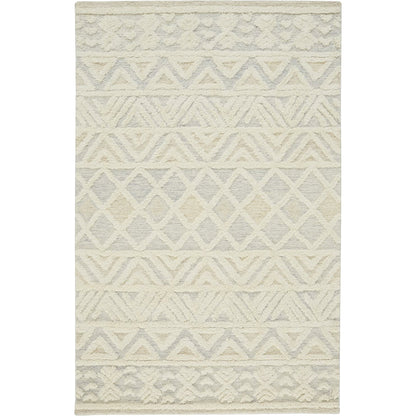 Anica Traditional Geometric Rug - 8005F by Feizy in ivory, blue, tan. Made from wool in a unique style.