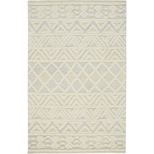 Anica Traditional Geometric Rug - 8005F by Feizy in ivory, blue, tan. Made from wool in a unique style.