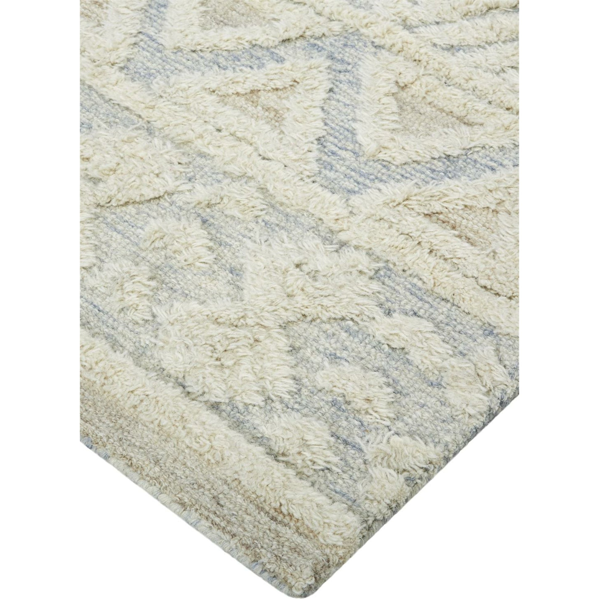 Anica Traditional Geometric Rug - 8005F by Feizy in ivory, blue, tan. Made from wool in a unique style.