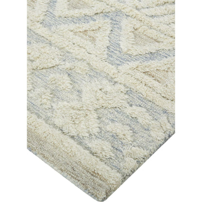 Anica Traditional Geometric Rug - 8005F by Feizy in ivory, blue, tan. Made from wool in a unique style.