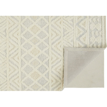 Anica Traditional Geometric Rug - 8005F by Feizy in ivory, blue, tan. Made from wool in a unique style.