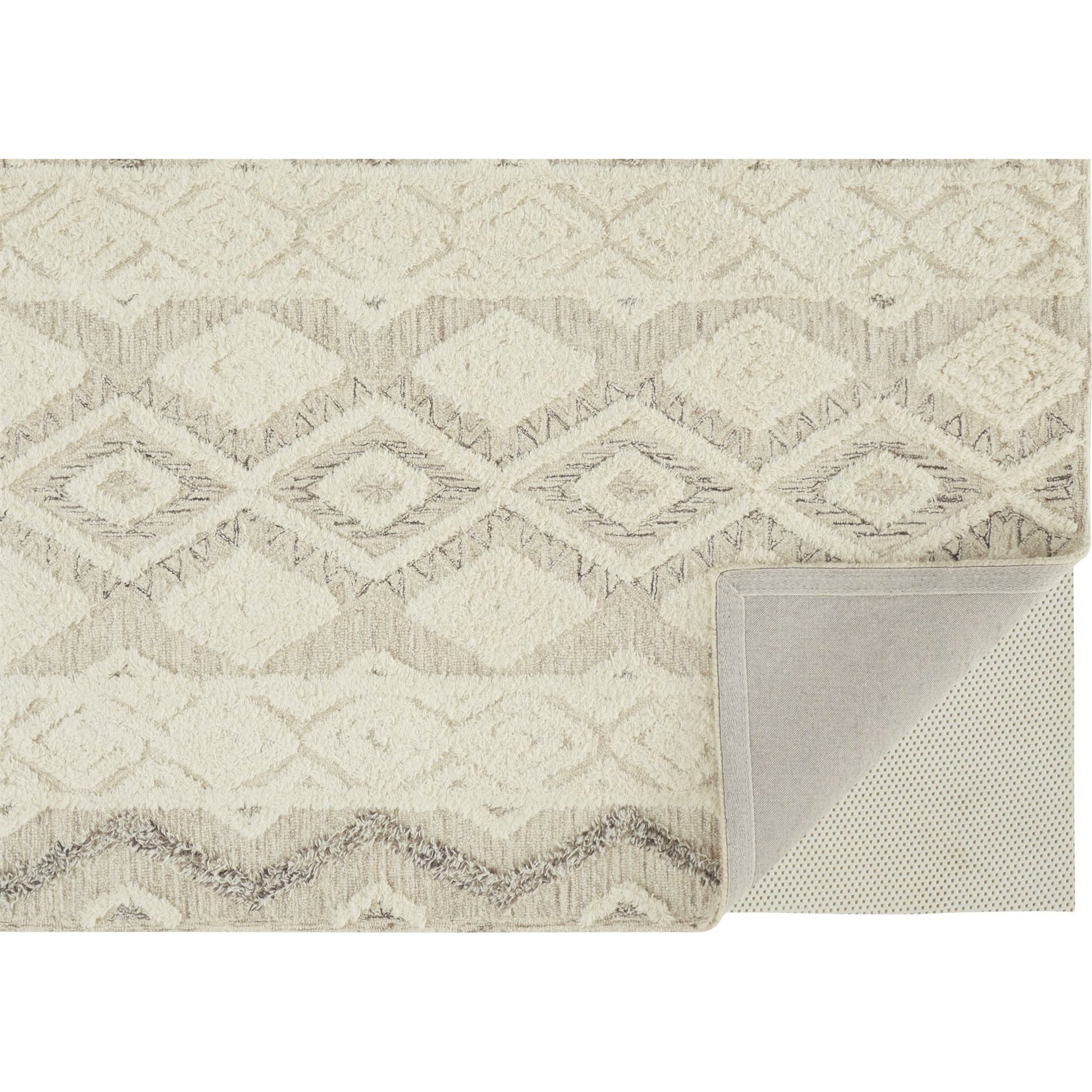 Anica Transitional Geometric Rug - 8006F by Feizy in ivory, taupe, gray. Made from wool in a unique style.