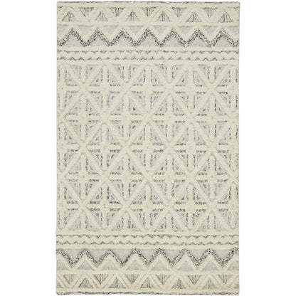 Anica Transitional Geometric Rug - 8007F by Feizy in ivory, black. Made from wool in a unique style.