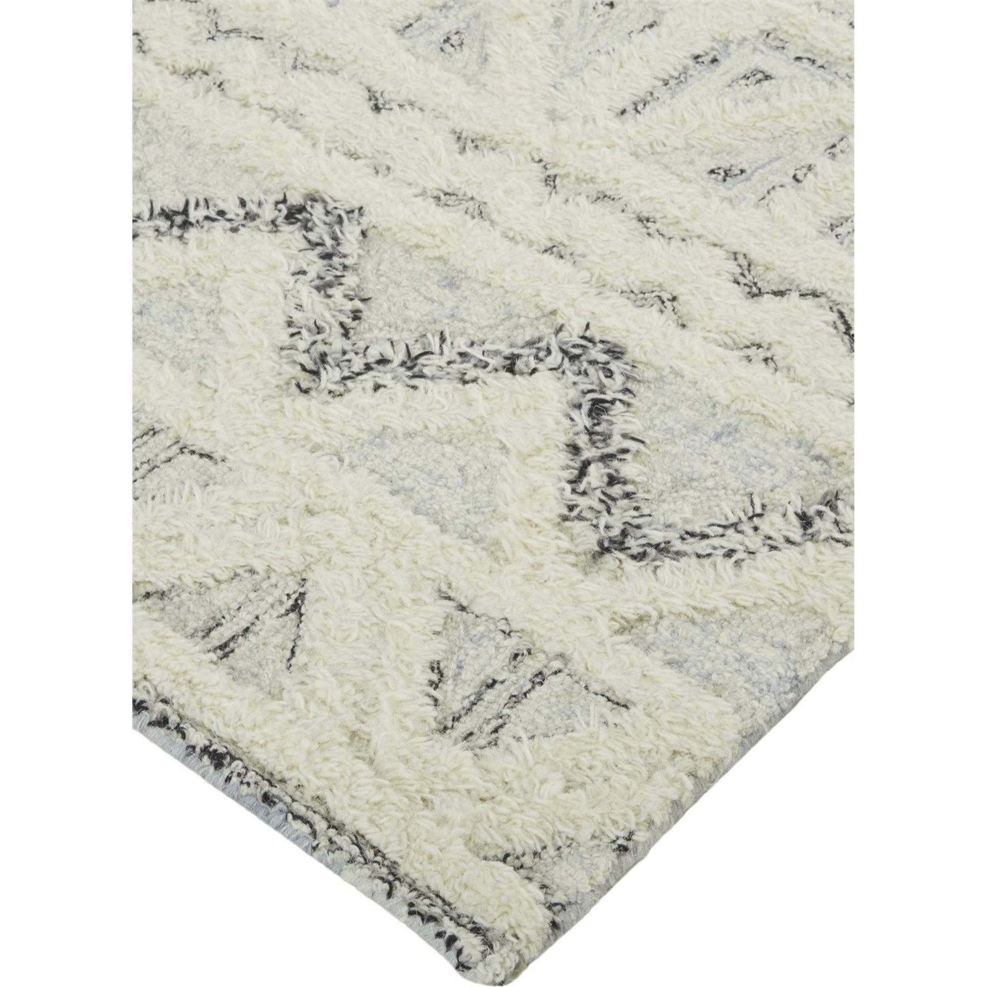 Anica Transitional Geometric Rug - 8007F by Feizy in ivory, black. Made from wool in a unique style.